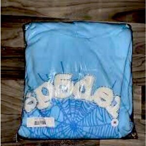 Sp5der hoodie baby blue